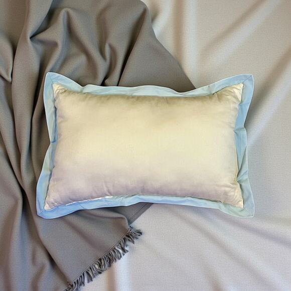 Madison Park Quincy Bird Embroidered Lumbar Pillow-Blue Botanical-Cottage-Nature - Picture 3 of 5